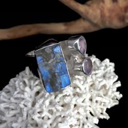 Labradorit Amethyst Ring