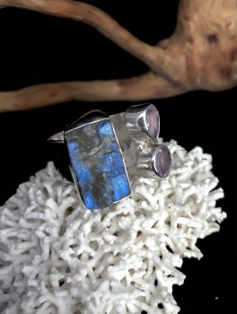 Labradorit Amethyst Ring